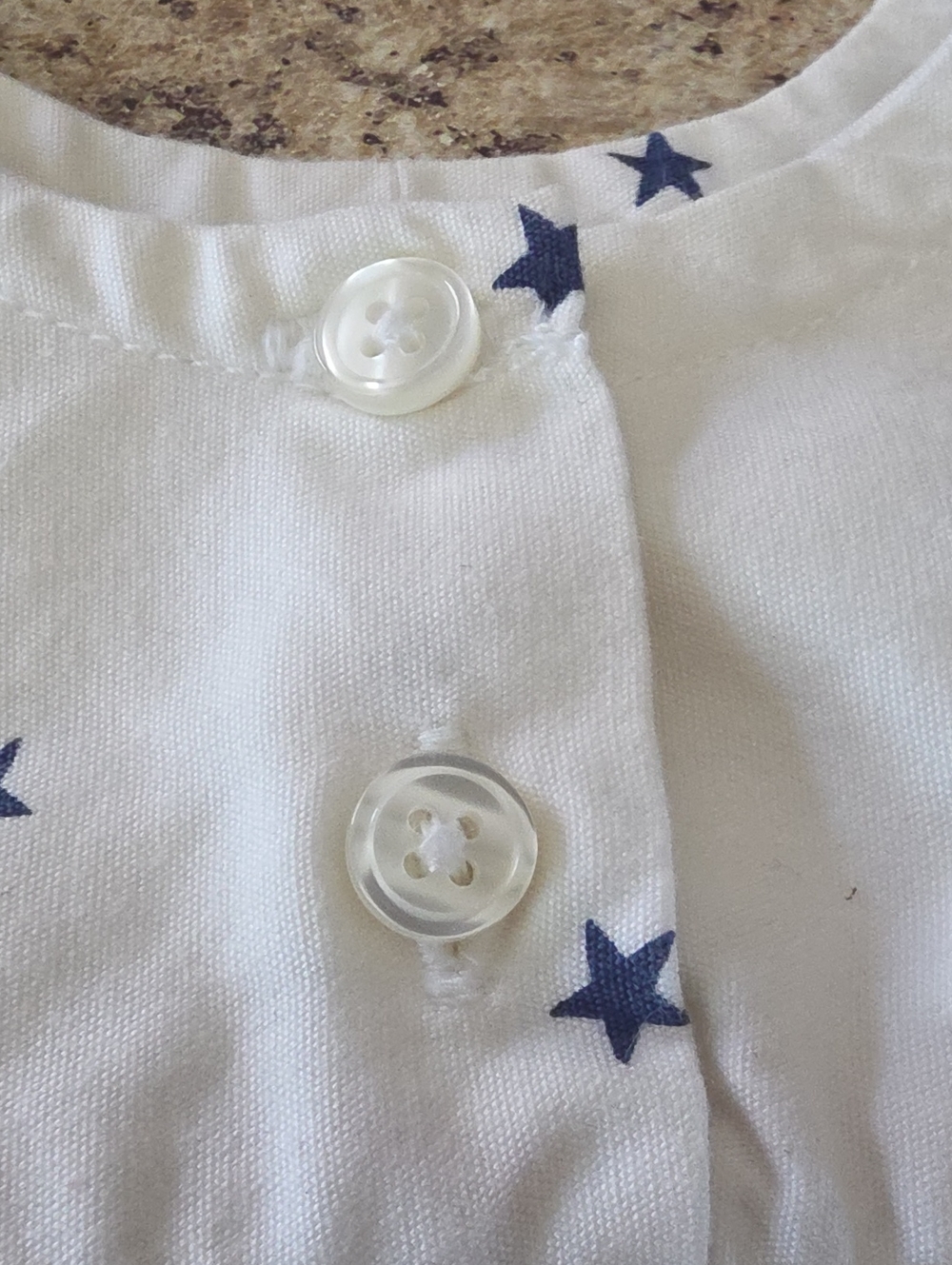 Vintage 2000 Old Navy Patriotic Stars USA Cotton Dress Size Small 3-6 Months - Picture 3 of 6